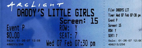 Daddy's Little Girls premiere ticket