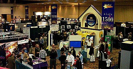 aerial shot of the trade show floor