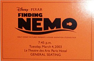 Finding Nemo ticket