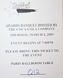 Awards banquet ticket ticket