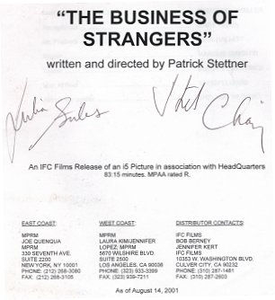 The Business of Strangers press notes