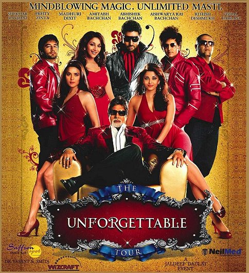 The Unforgettable Tour starring Amitabh Bachchan, Aishwarya Rai Bachchan, Abhishek Bachchan, Madhuri Dixit, Preity Zinta, Riteish Deshmukh, Vishal & Shekhar